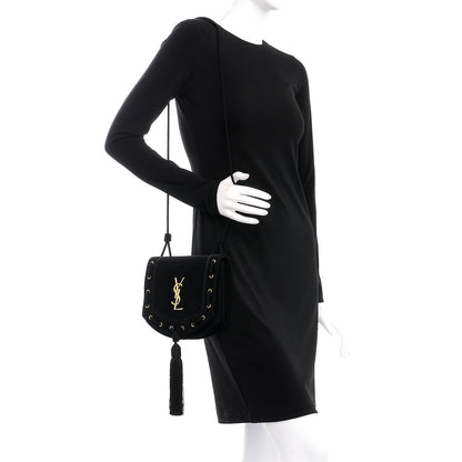 Saint Laurent Suede Medium Monogram Fetish Satchel Black 2 of 7