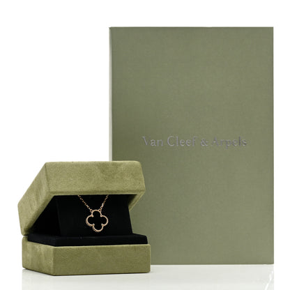 Van Cleef & Arpels 18K Yellow Gold Black Onyx Vintage Alhambra Pendant Necklace 5 of 5