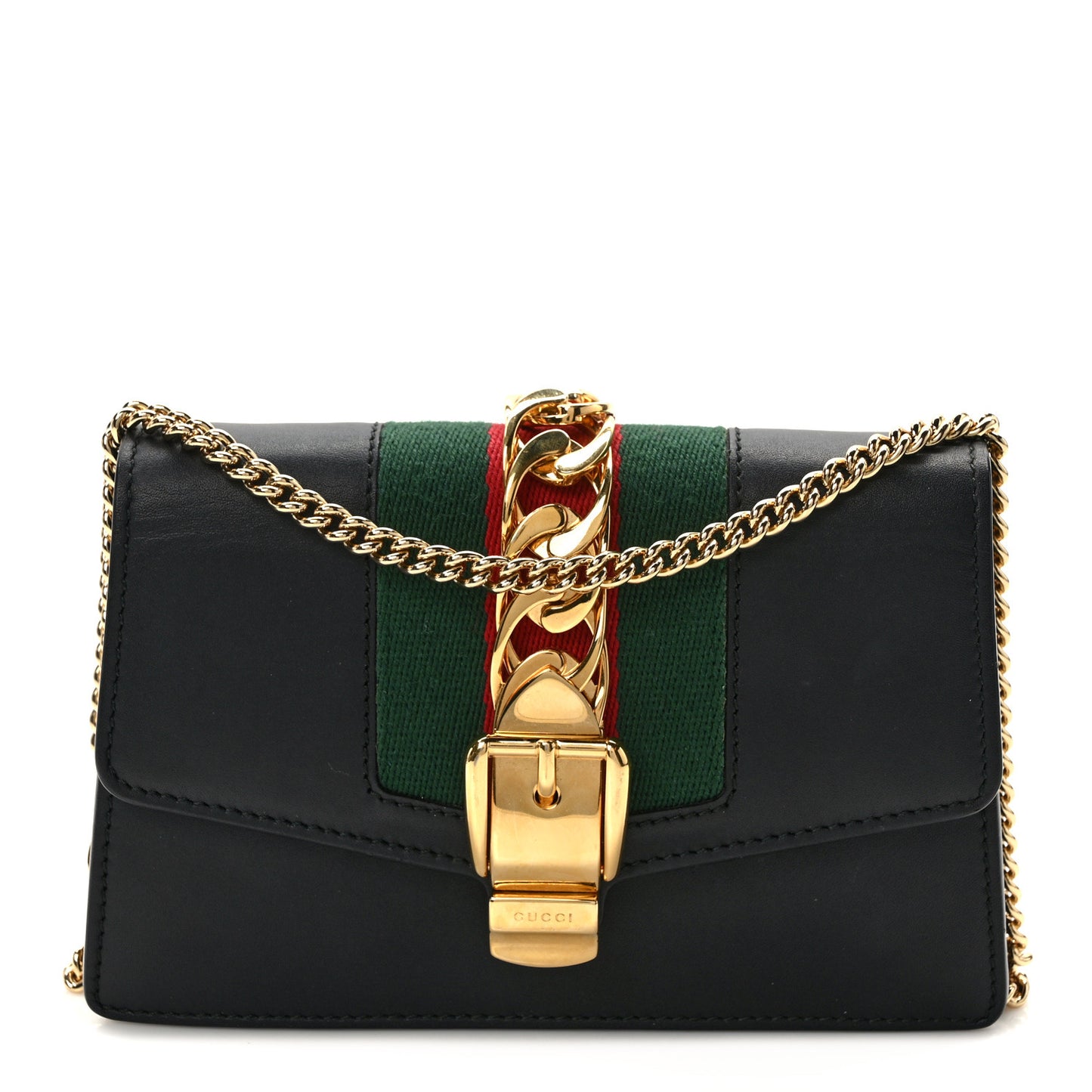 Calfskin Super Mini Sylvie Chain Shoulder Bag Black