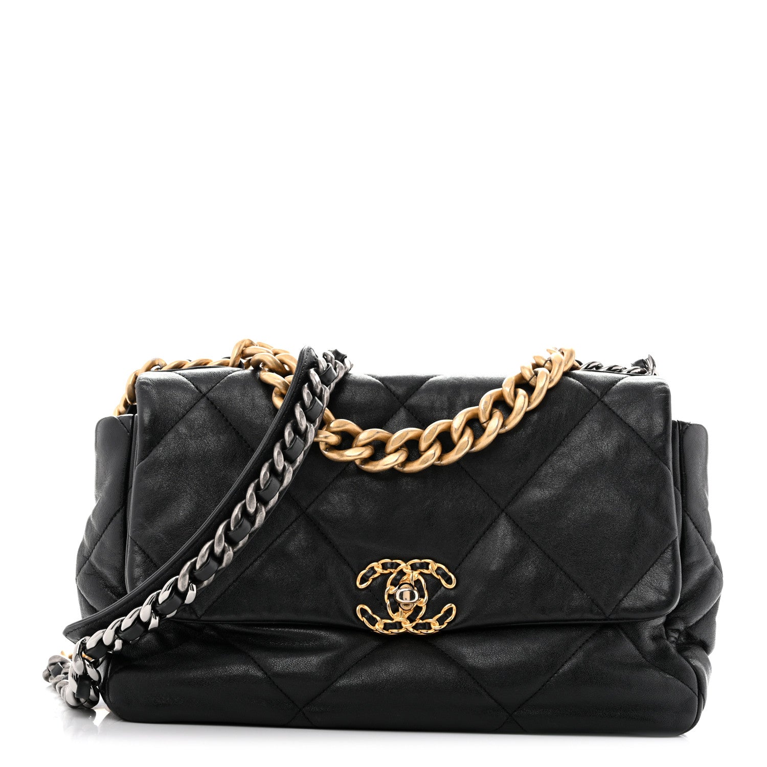 Chanel Lambskin Quilted Large Chanel 19 Flap Black 1 of 12