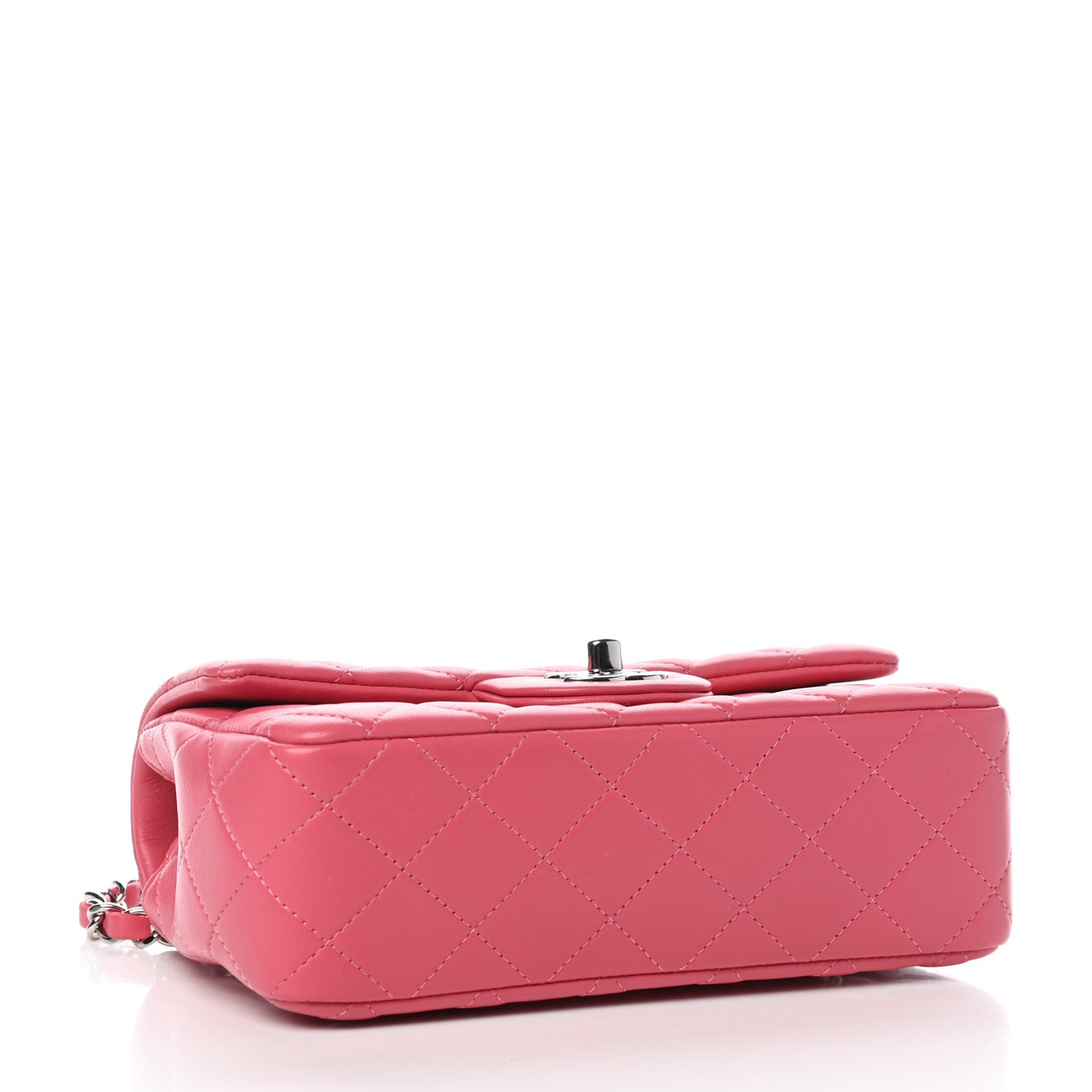 Lambskin Quilted Mini Rectangular Flap Pink