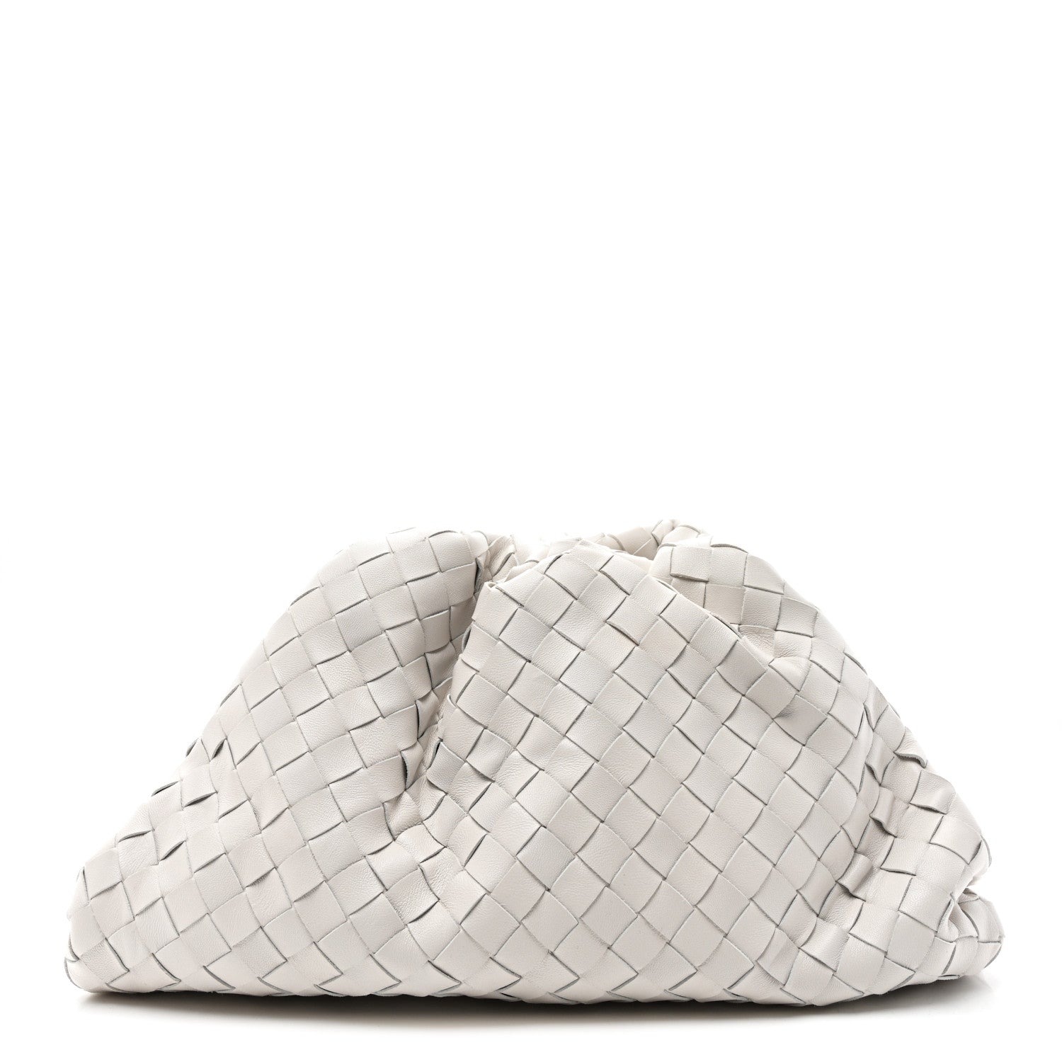 Bottega Veneta Nappa Maxi Intrecciato The Pouch Oversized Clutch Chalk 1 of 7