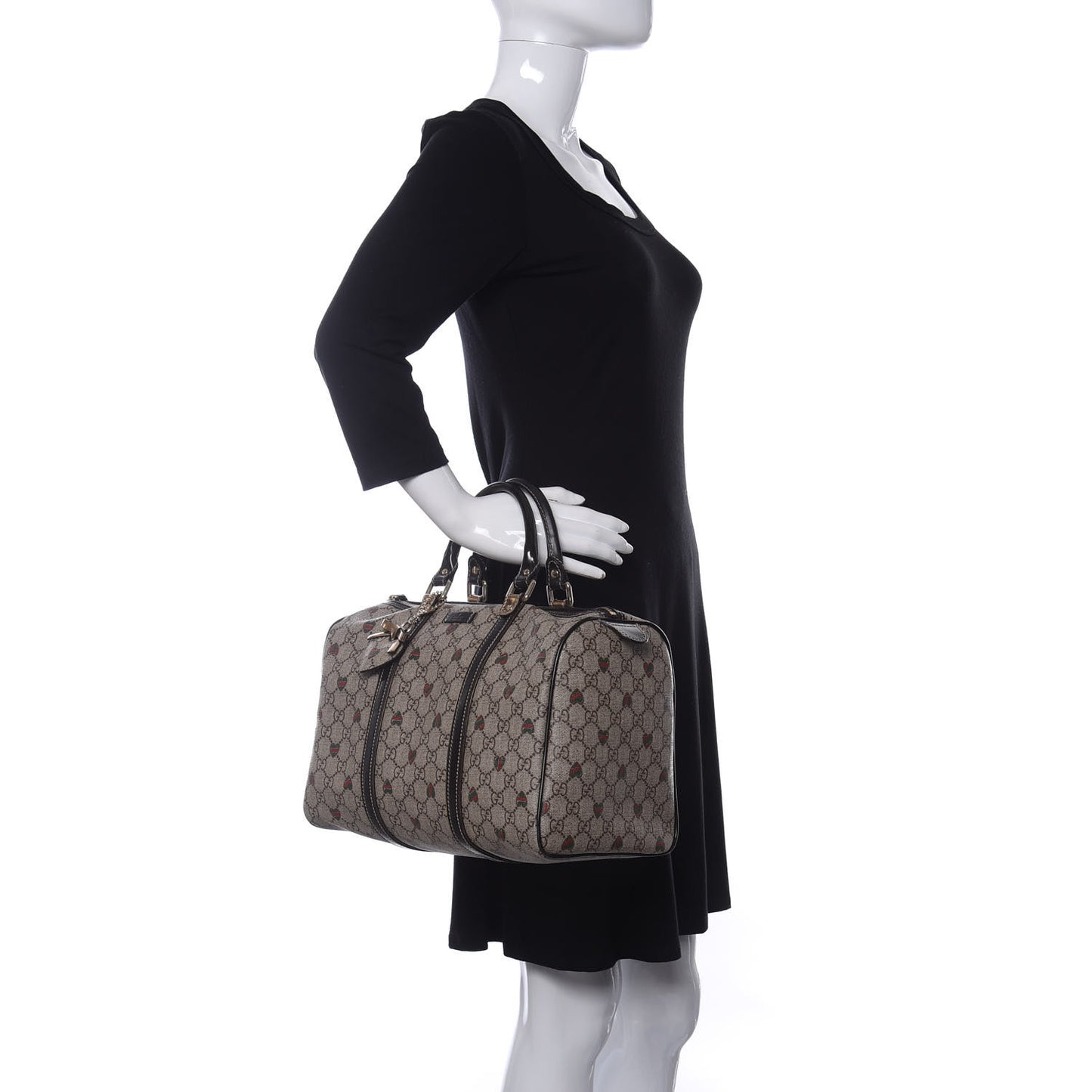 GG Plus Monogram Hearts Medium Joy Boston Dark Brown