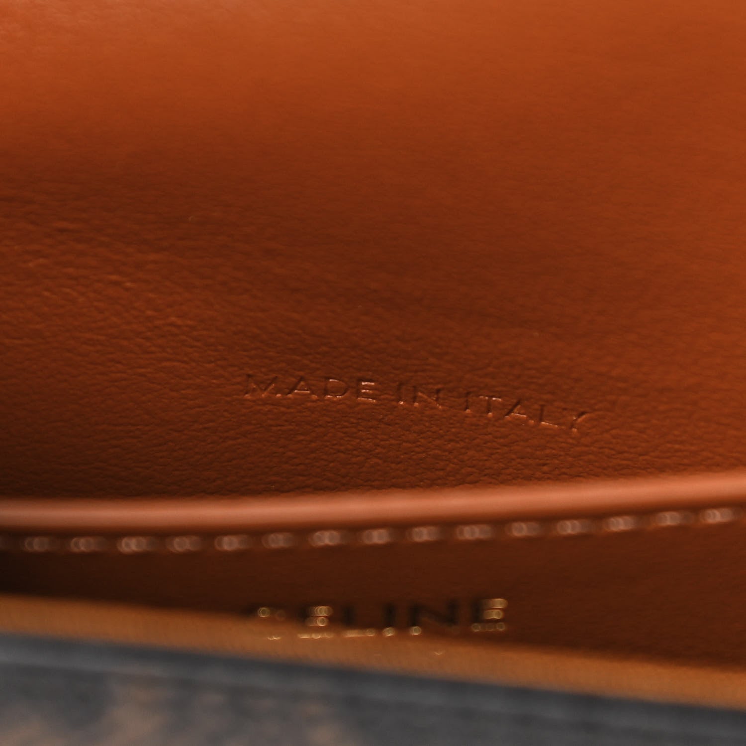 Celine Triomphe Canvas Calfskin Tabou Clutch on Strap Tan 6 of 11