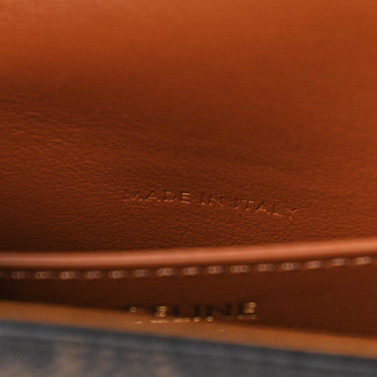 Celine Triomphe Canvas Calfskin Tabou Clutch on Strap Tan 6 of 11