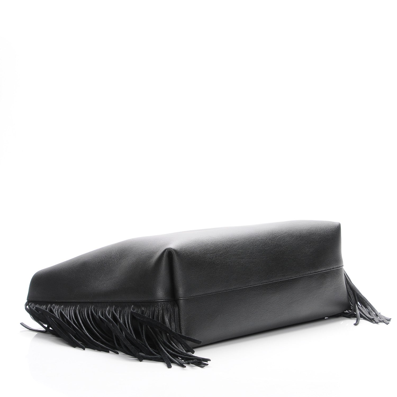 Saint Laurent Calfskin Large Fringe Shopping Tote Black 5 of 9