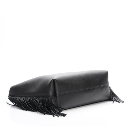 Saint Laurent Calfskin Large Fringe Shopping Tote Black 5 of 9