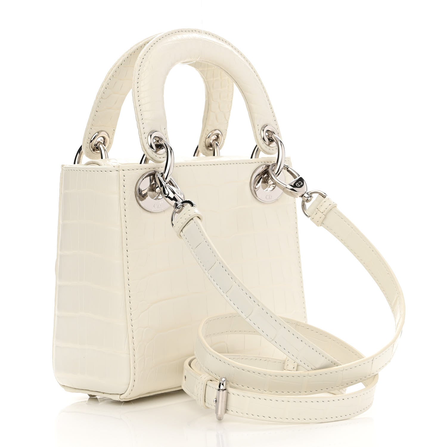 Christian Dior Alligator Mini Lady Dior White 3 of 10