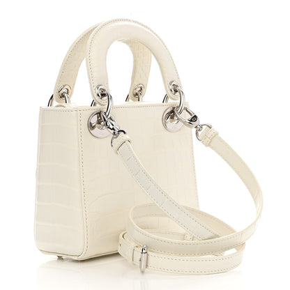 Christian Dior Alligator Mini Lady Dior White 3 of 10