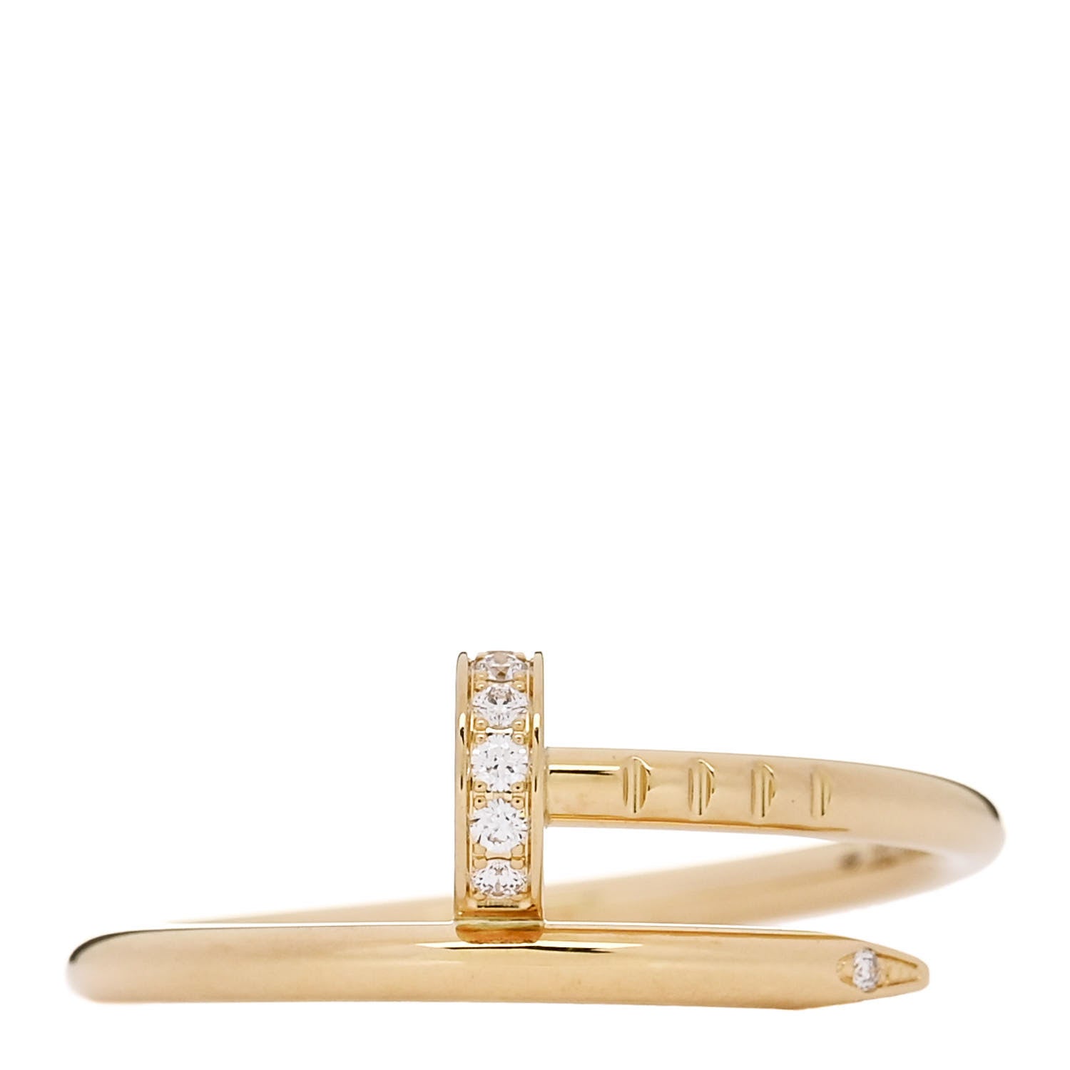 Cartier 18K Yellow Gold Diamond Small Juste Un Clou Ring 52 6 1 of 6