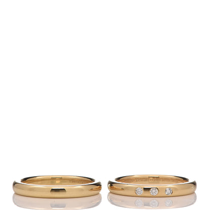 Tiffany 18K Yellow Gold Diamond Stacking Rings Set of Two 53 6.5 5 of 7