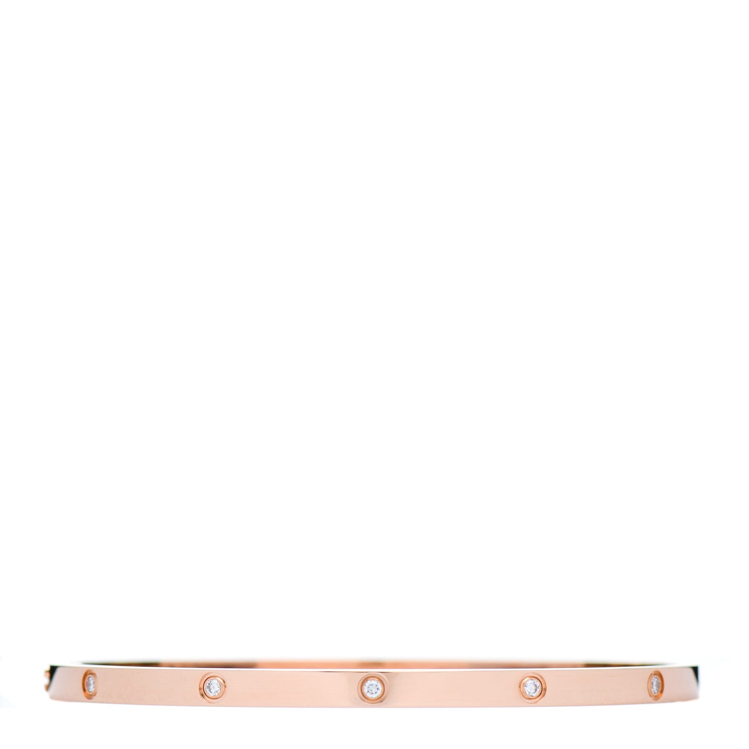 Cartier 18K Pink Gold 10 Diamond Small LOVE Bracelet 18 1 of 5