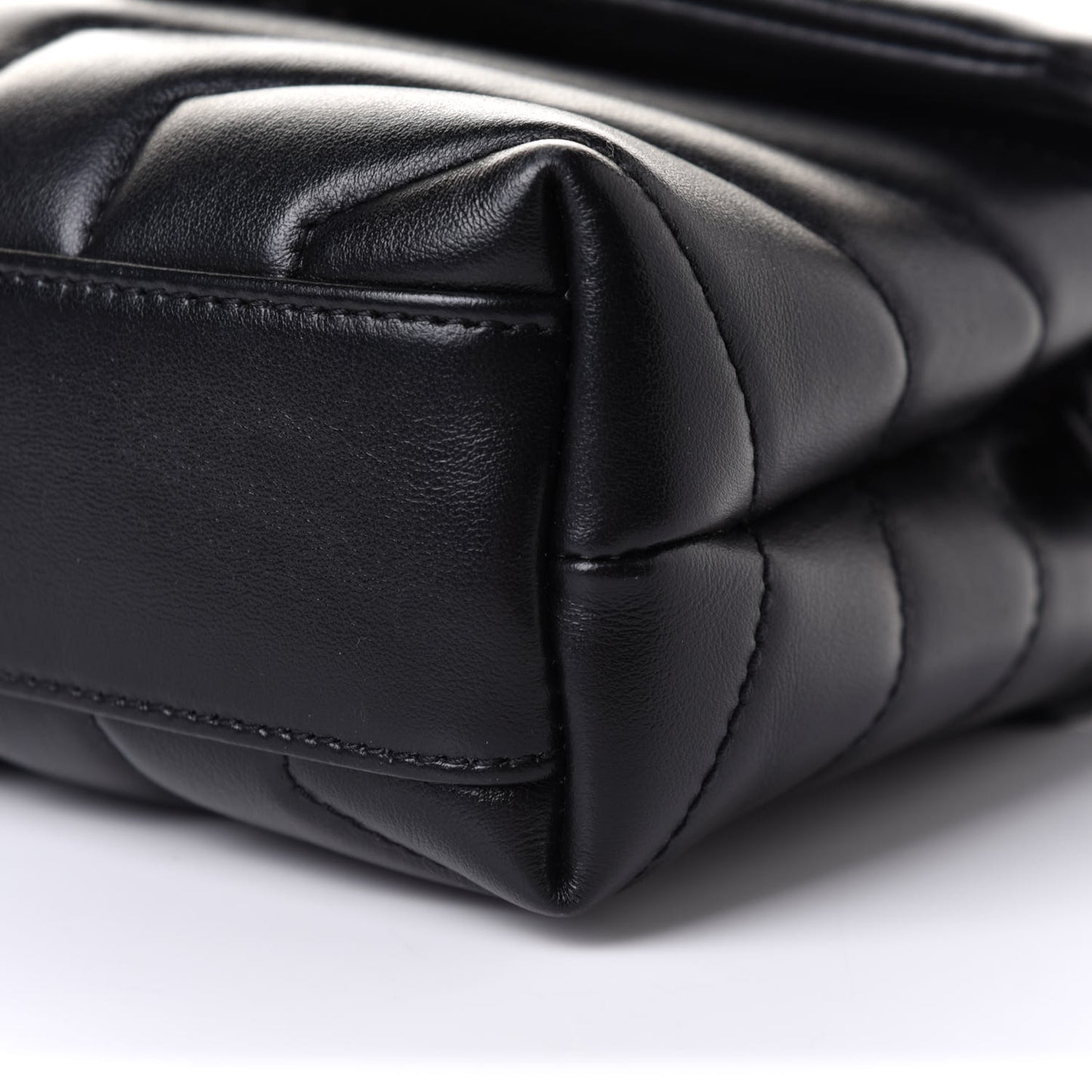 Calfskin Y Quilted Monogram Toy Loulou Crossbody Bag Black