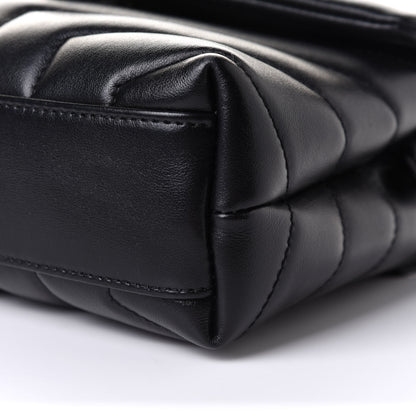 Saint Laurent Calfskin Y Quilted Monogram Toy Loulou Crossbody Bag Black 10 of 12