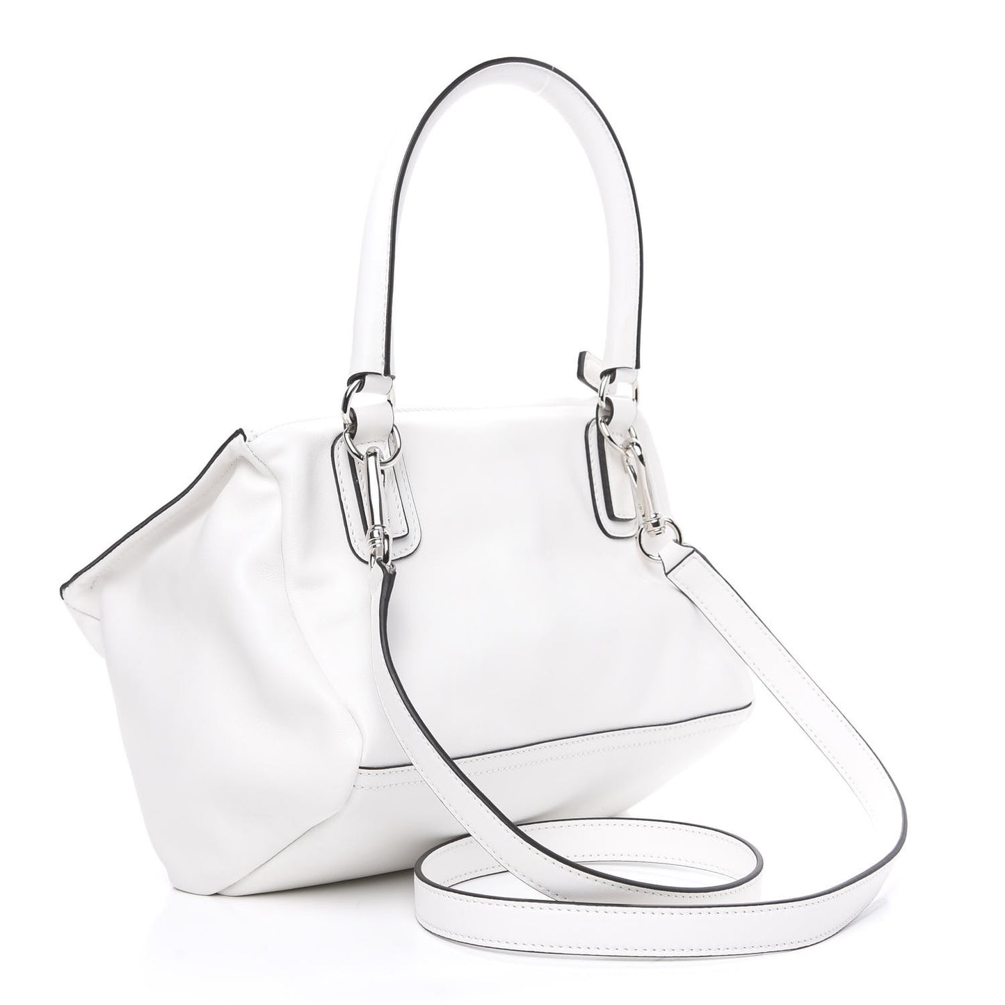 Calfskin Velvet Logo Small Pandora White