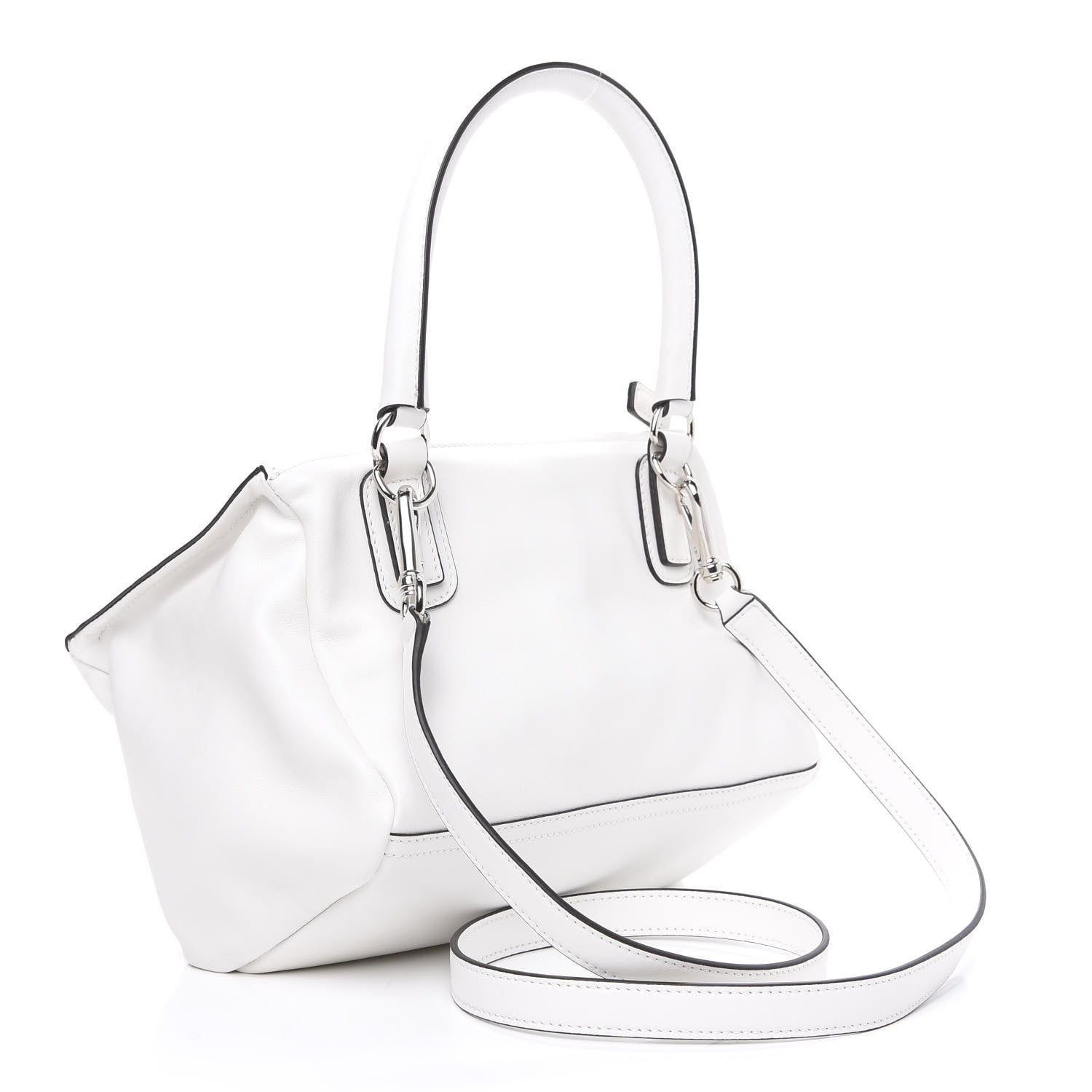 Givenchy Calfskin Velvet Logo Small Pandora White 2 of 9