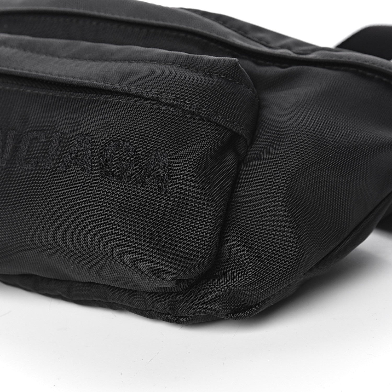 Balenciaga Textured Sport Nylon Logo Embroidered Wheel Beltpack Black 9 of 10
