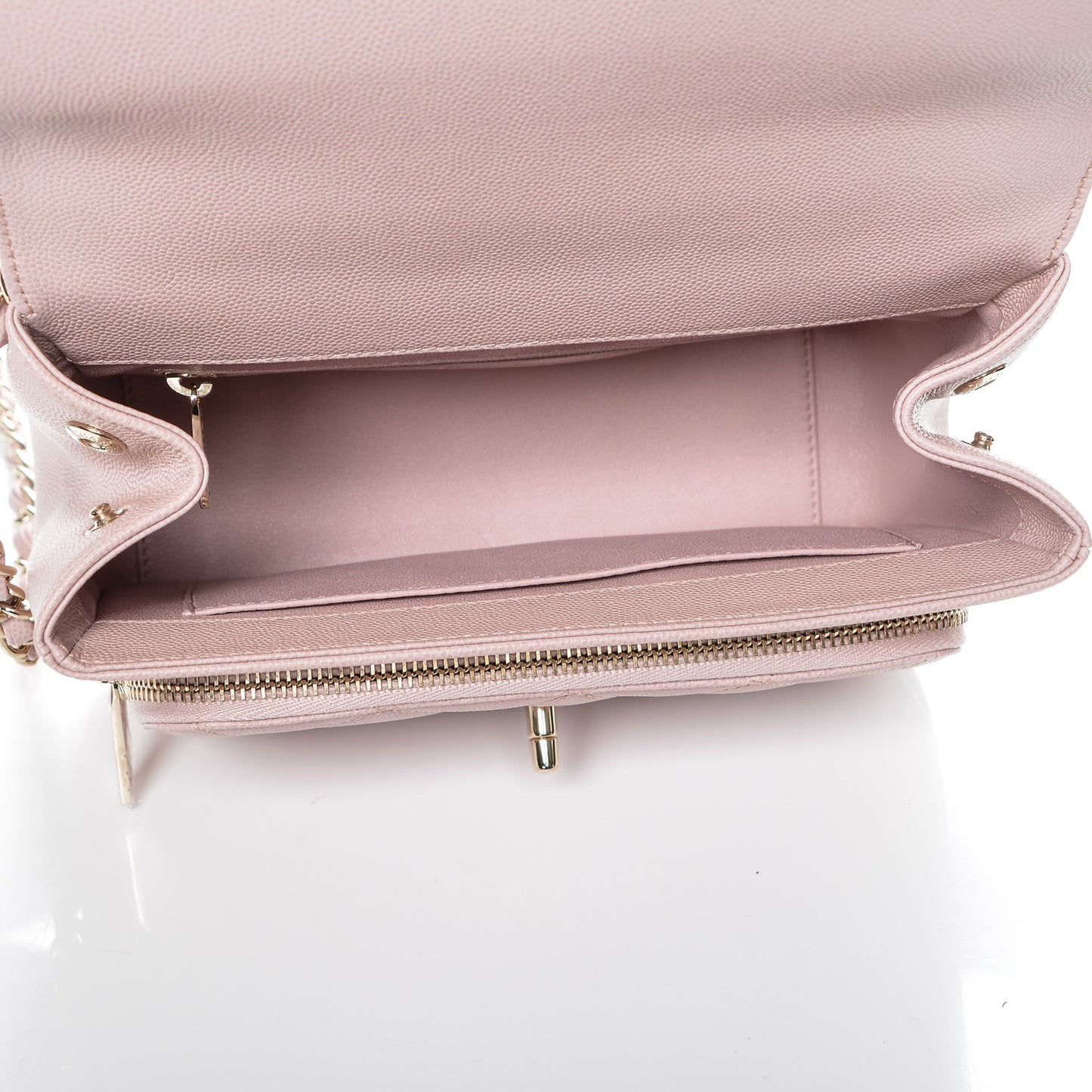 Caviar Quilted Small Business Affinity Flap Light Pink