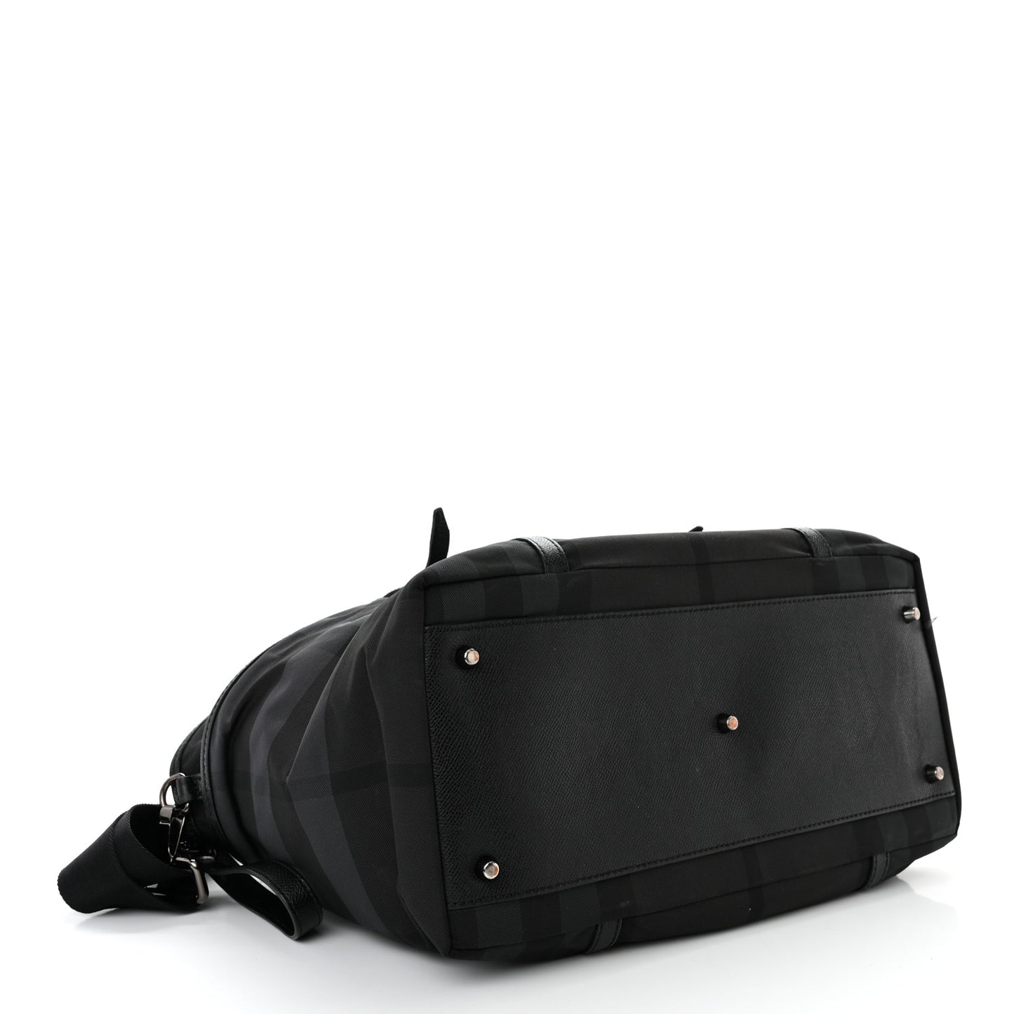 Nylon House Check Diaper Bag Black