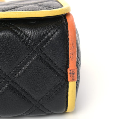 Marc Jacobs Grained Calfskin Quilted Double Stitched The Status Flap Crossbody Bag Black Multi 12 of 14