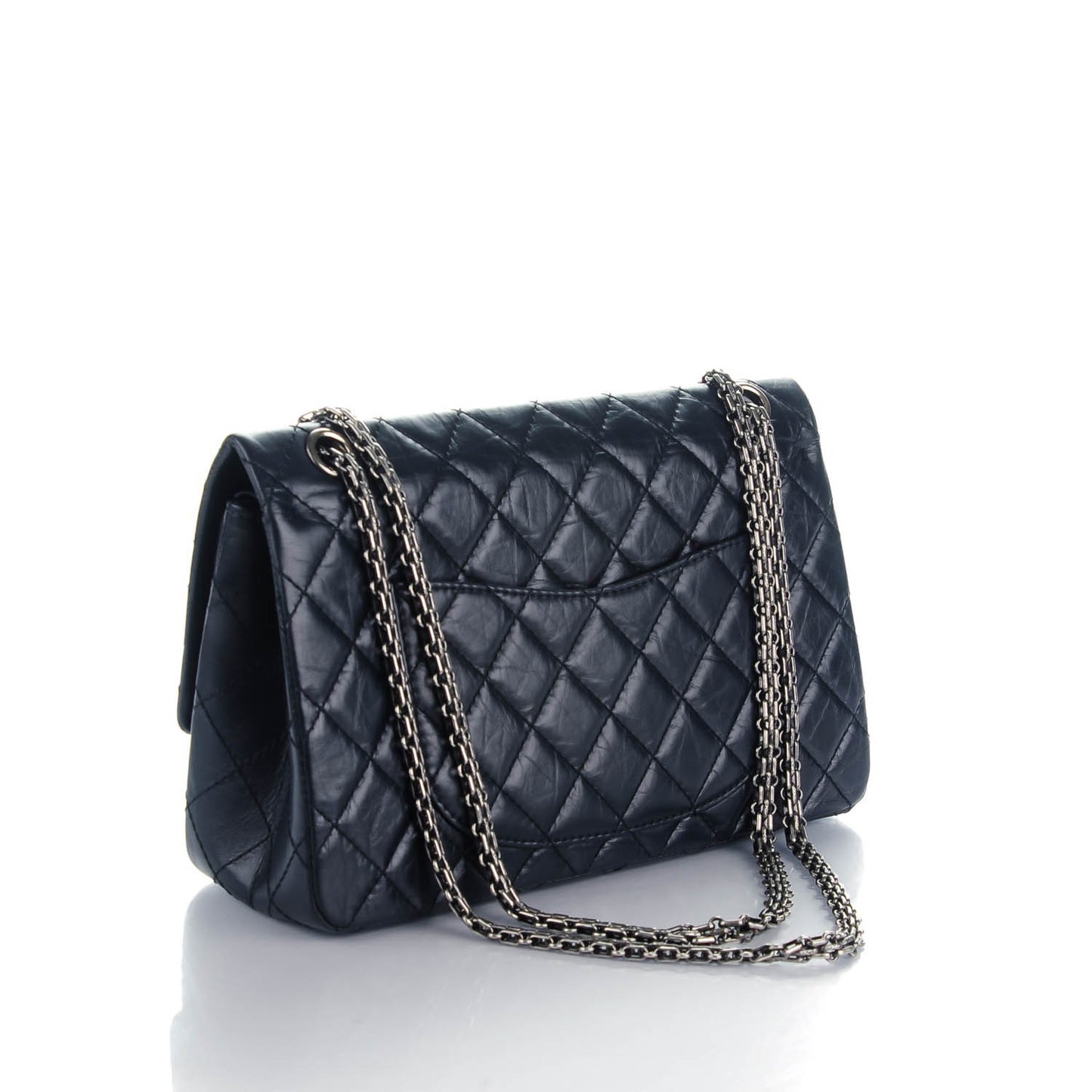 Aged Calfskin Quilted 2.55 Reissue 226 Flap Dark Navy Blue