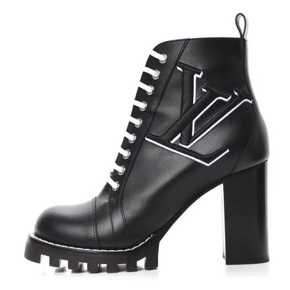 Louis Vuitton Patent Calfskin Monogram Star Trail Ankle Boots 38.5 Black 1 of 8