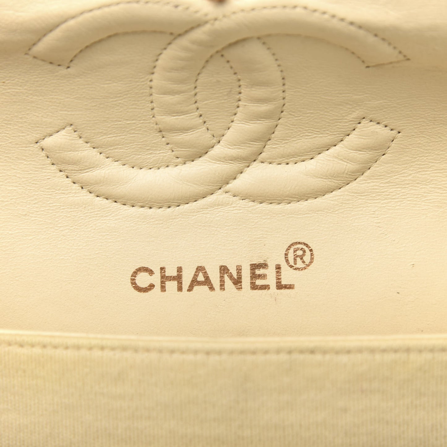 Jersey Quilted Medium Double Flap Beige