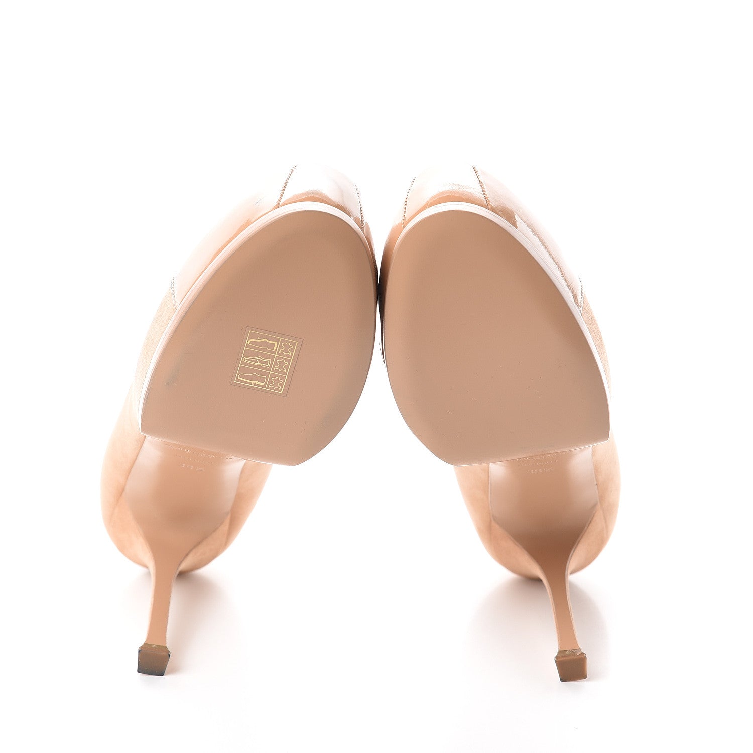 Saint Laurent Suede Patent Leather Tribtoo 80 Cap Toe Pumps 38.5 Nude 5 of 11