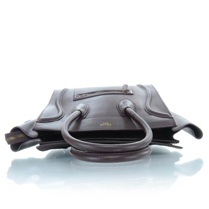 Celine Smooth Calfskin Mini Luggage Wine 4 of 11