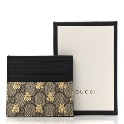 Gucci GG Supreme Monogram Bees Card Holder Black 7 of 7