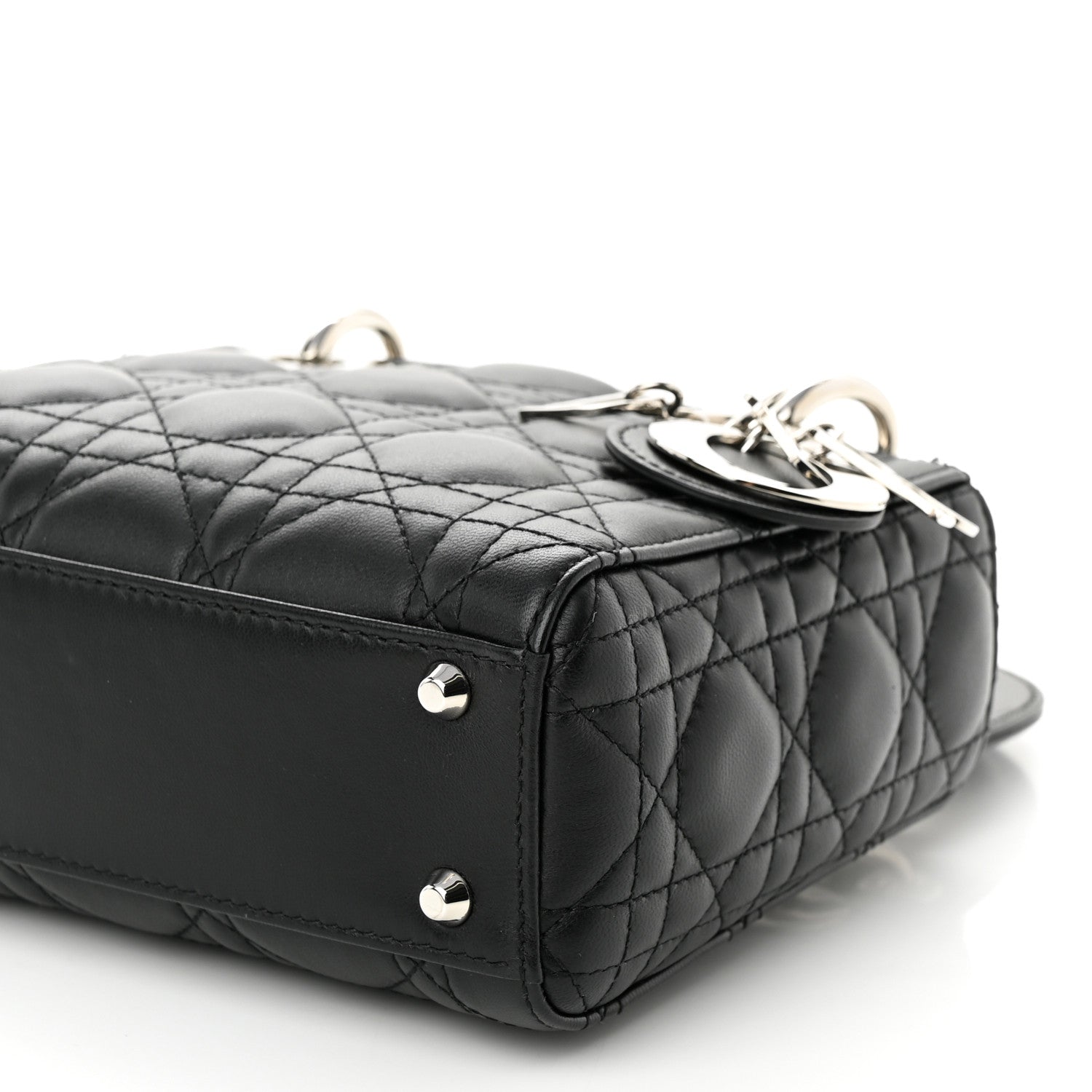 Christian Dior Lambskin Cannage Mini Lady Dior Black 10 of 11