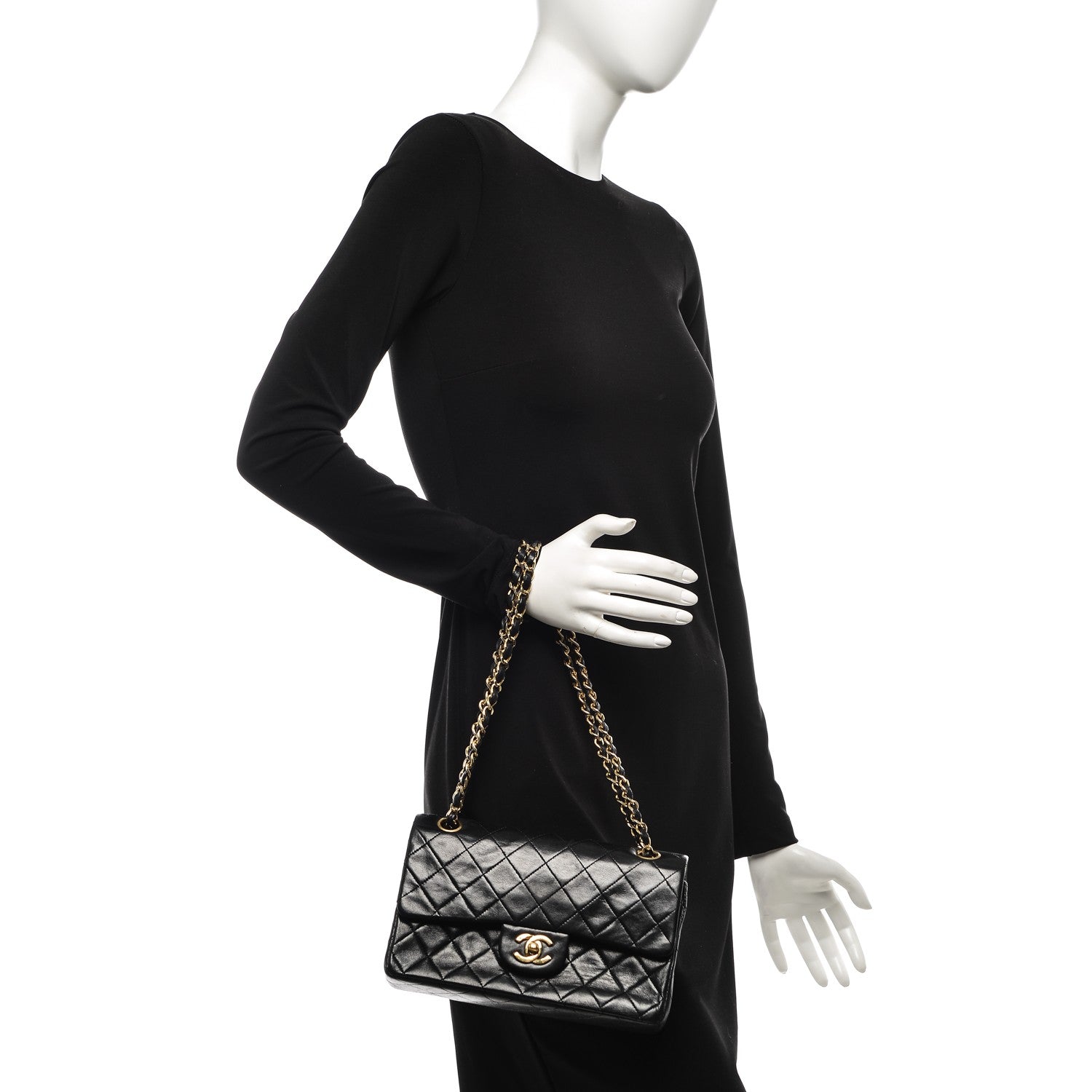 Chanel Lambskin Quilted Small Double Flap Black 2 of 7