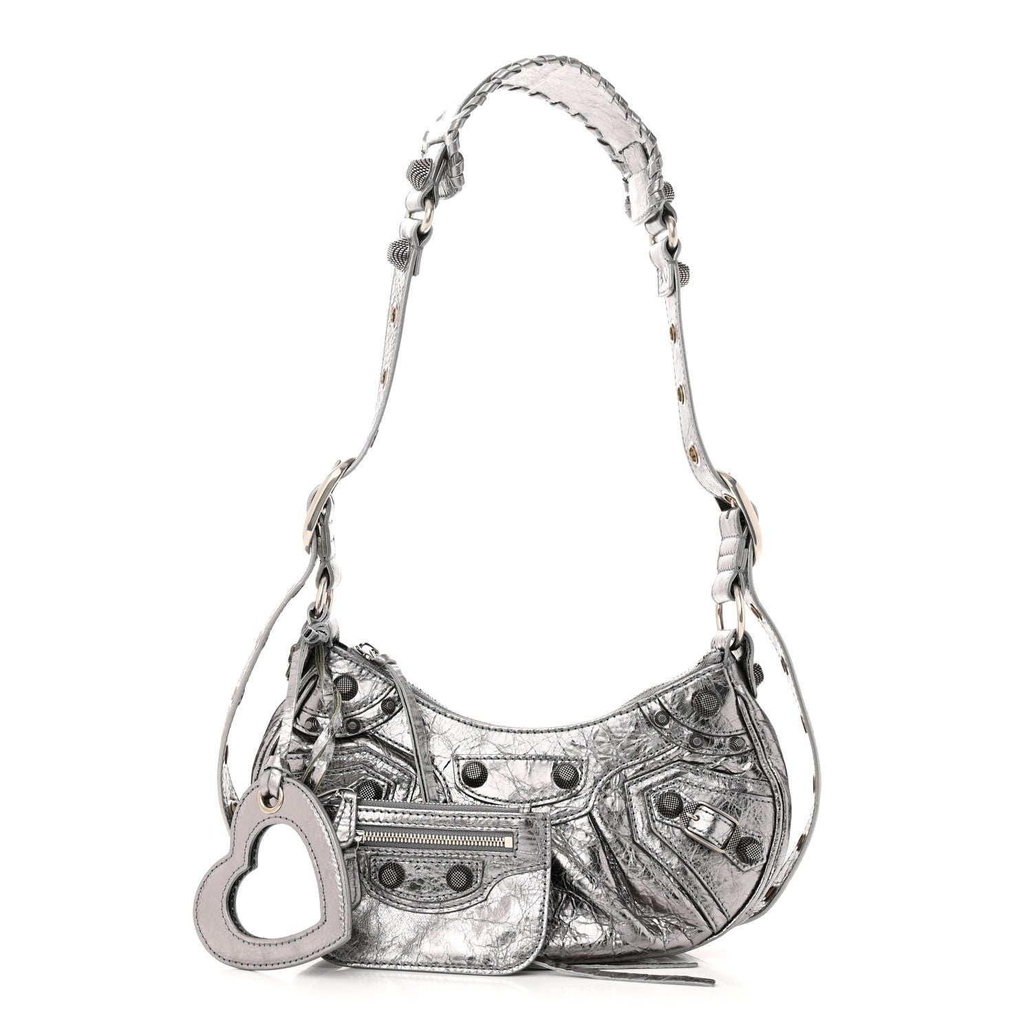 Balenciaga Metallic Agneau Arena Le Cagole Shoulder Bag XS Silver 1 of 10