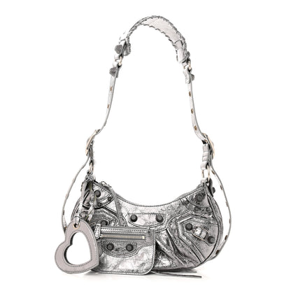Balenciaga Metallic Agneau Arena Le Cagole Shoulder Bag XS Silver 1 of 10