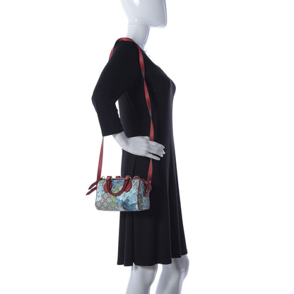 Gucci GG Supreme Monogram Blooms Mini Boston Navy Blue Hibiscus 2 of 10