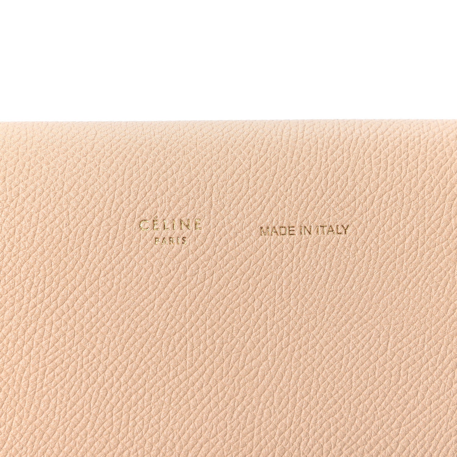 Celine Grained Shiny Calfskin Strap Clutch Light Taupe Red 9 of 9