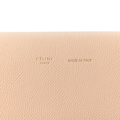 Celine Grained Shiny Calfskin Strap Clutch Light Taupe Red 9 of 9