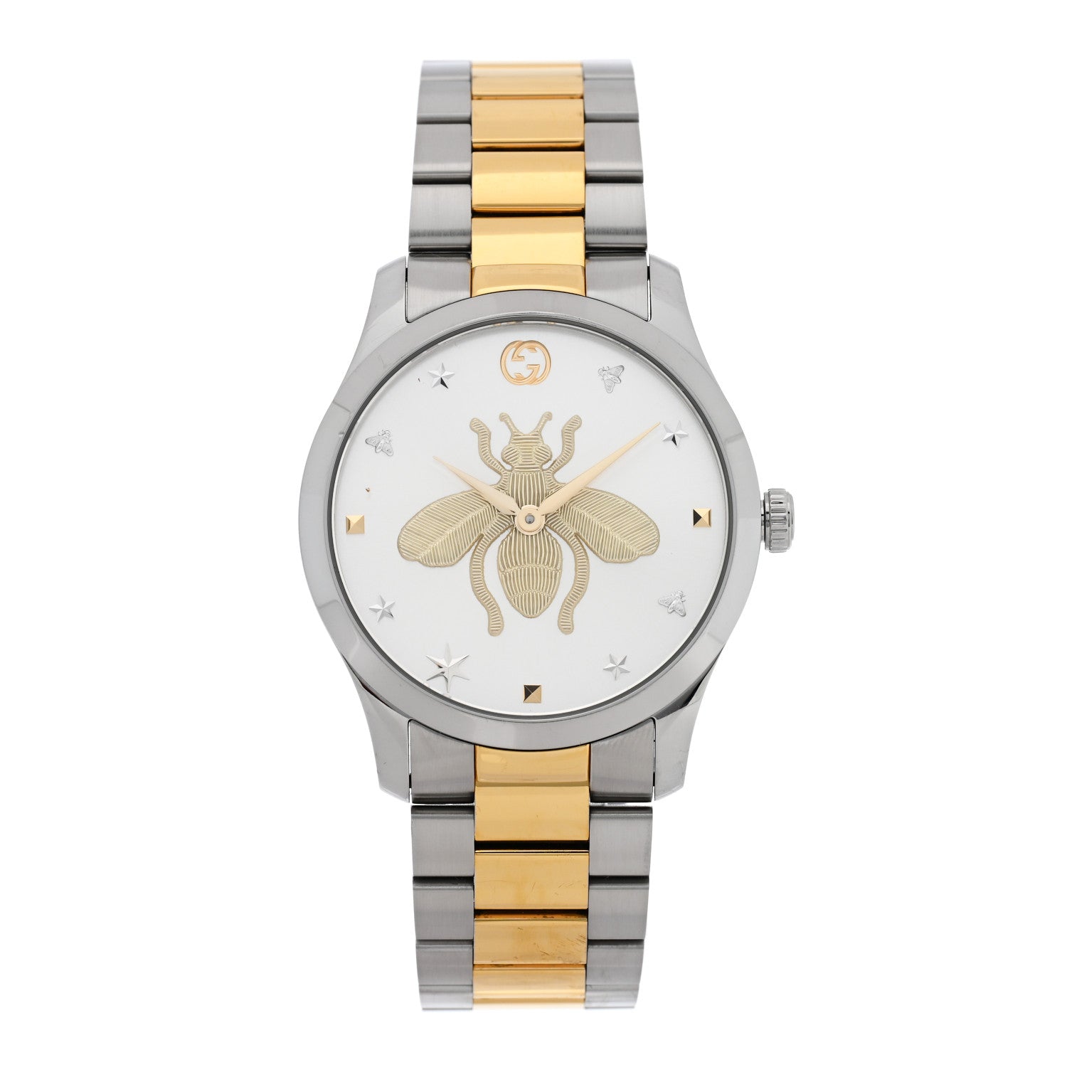Gucci Stainless Steel 38mm G-Timeless Two Tone Bee Quartz Watch 1 of 5