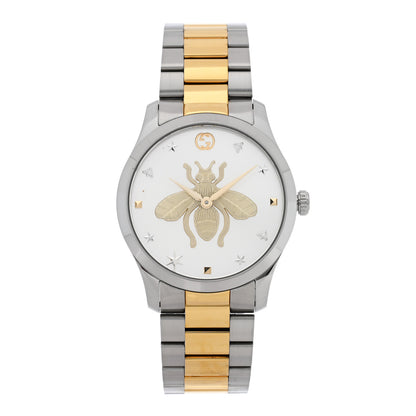 Gucci Stainless Steel 38mm G-Timeless Two Tone Bee Quartz Watch 1 of 5