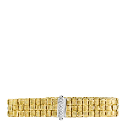 Roberto Coin 18K Yellow White Gold Diamond Appassionata Mesh Bracelet 3 of 5