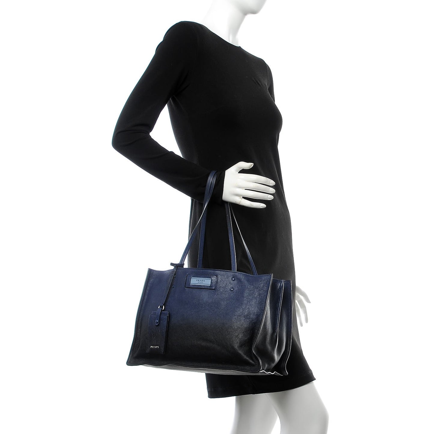 Glace Calf Etiquette Tote Astrale Inchiostro