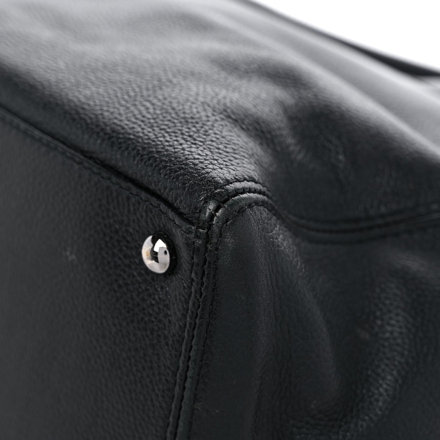 Calfskin Mademoiselle Lock Cerf Executive Shopper Tote Black