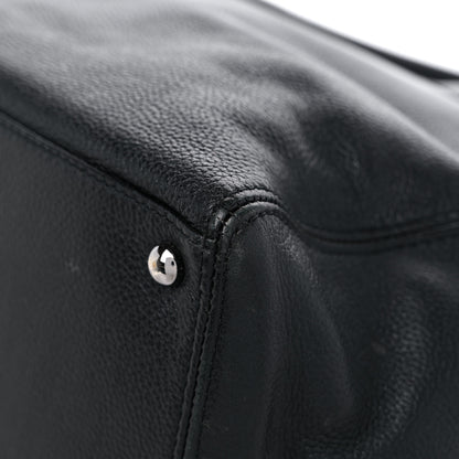 Chanel Calfskin Mademoiselle Lock Cerf Executive Shopper Tote Black 16 of 22