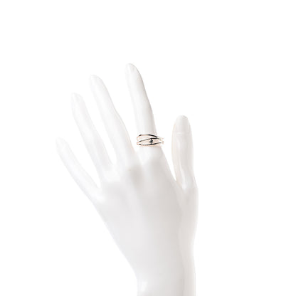 Tiffany 18K Rose Gold Diamond Elsa Peretti 3 Row Wave Ring 57 8 2 of 5