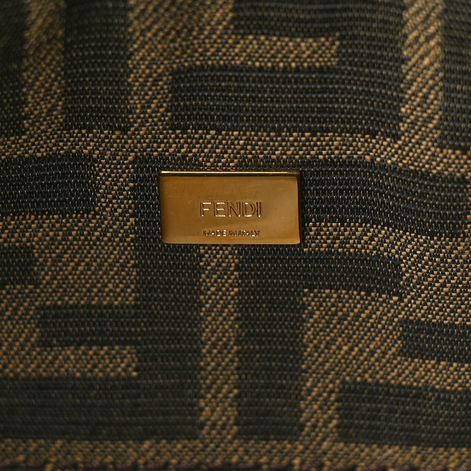 Fendi Fabric Jacquard FF 1974 Mini Baguette Tobacco Moro Black 6 of 9
