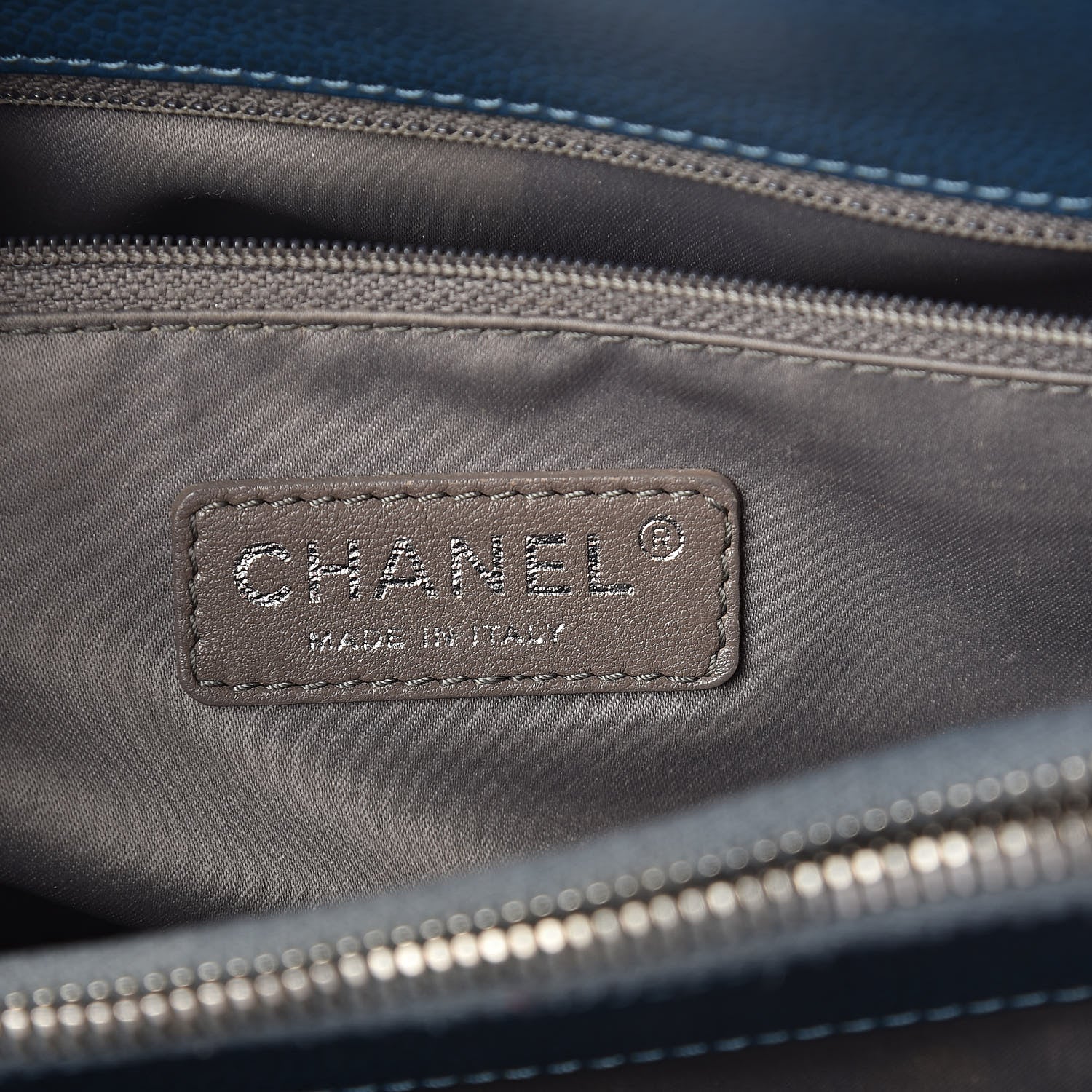 Chanel Caviar Quilted Grand Shopping Tote GST Dark Blue 6 of 10
