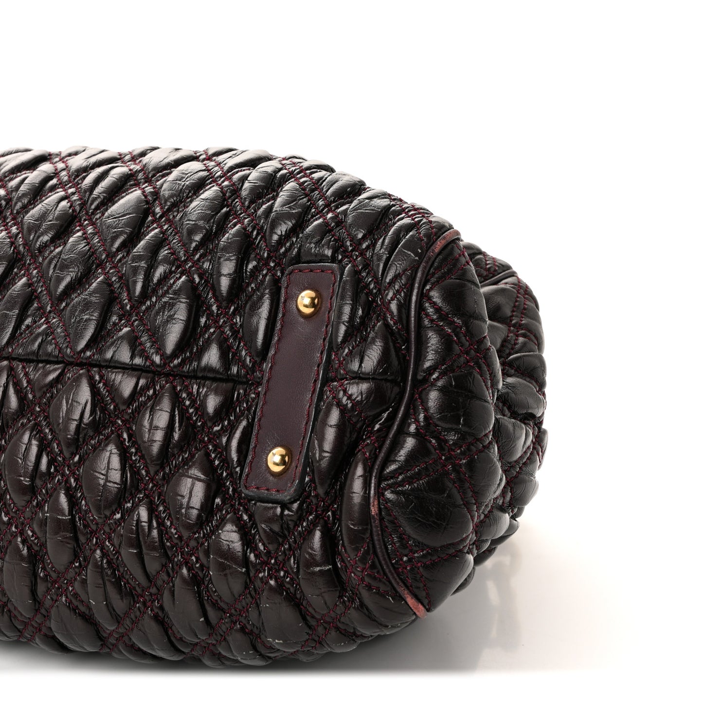 Calfskin Quilted Stam Plum