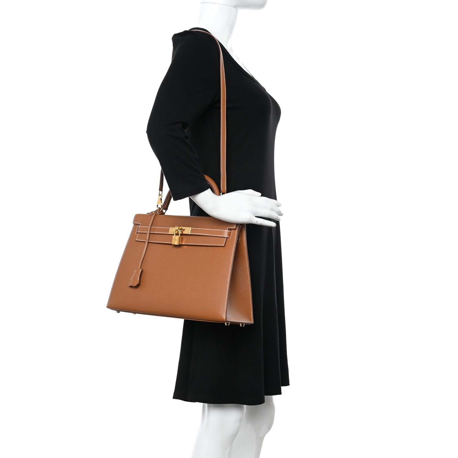 Hermes Epsom Kelly Sellier 32 Gold 2 of 12
