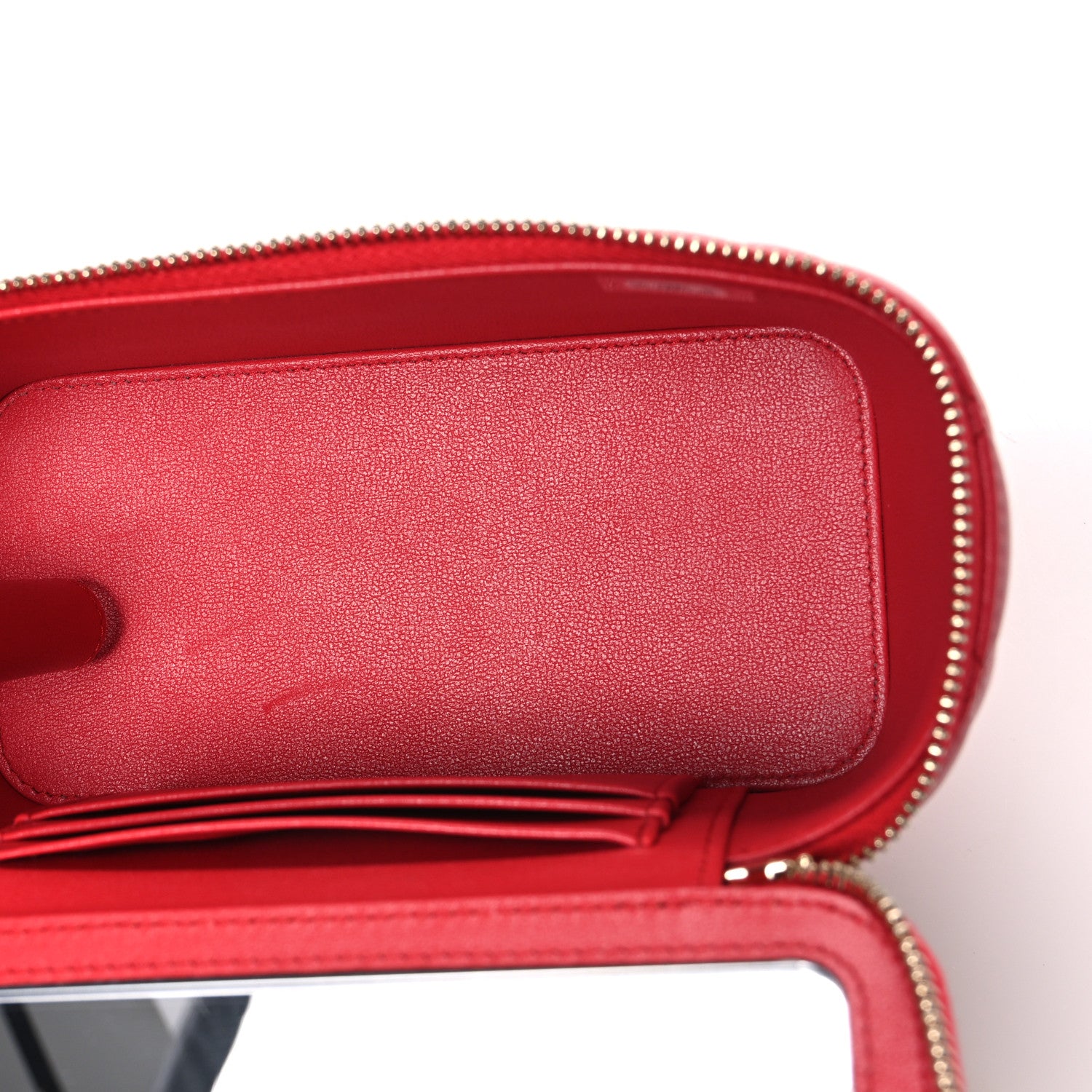 Chanel Caviar Quilted Sweetheart Vanity Case Dark Red 5 of 10