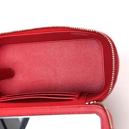 Chanel Caviar Quilted Sweetheart Vanity Case Dark Red 5 of 10